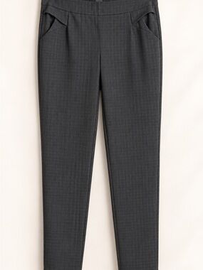 Kay Unger Slim Charcoal Pinstripe Women’s Slim Fit Dress Pants- Sz M